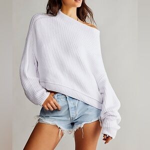 Free People Emmy Mock Neck Pull Over Knit Sweater 🤍 size small